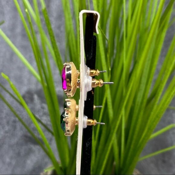 Dillard’s Jewel Tone Rhinestone Stud Earring Set - Picture 2 of 6